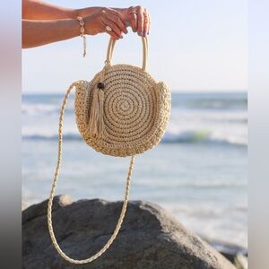 Solid & Striped straw cross body Beach bag